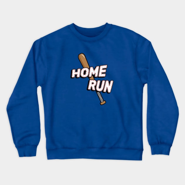 Home Run Baseball Crewneck Sweatshirt by Adrian's Outline